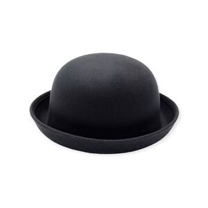 Black Stiff Brim Trendy Bowler Bucket Hat NEW
